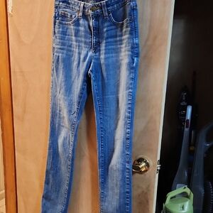 SPANX Women's Skinny Jeans in Distressed Blue